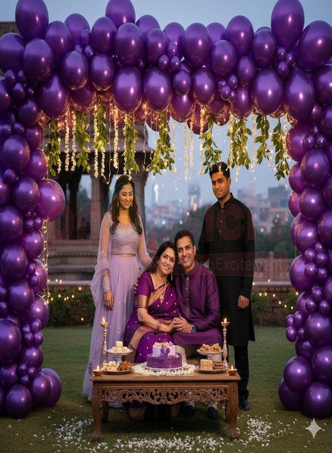 بروبسيكل مجموعة بالونات بروبسكل بنفسجية معدنية لتزيين الحفلات، مقاس 12 بوصة، بالونات عيد ميلاد سعيد، مناسبة للأطفال، حفلات الذكرى السنوية، حفلات توديع العزوبية، حفلات الترحيب - عبوة من 50 بالونًا - Image 2